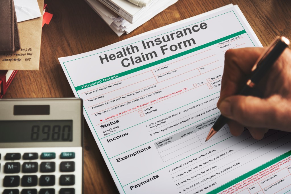 health benefits claim benefits form concept
